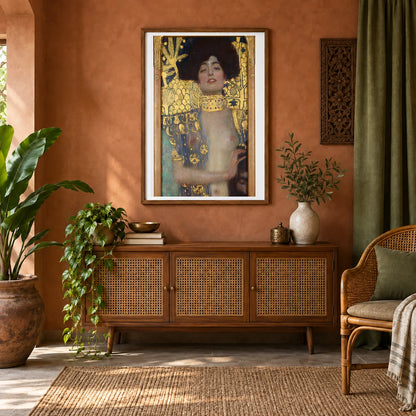 Judith (1901) — Gustav Klimt shown in a styled interior