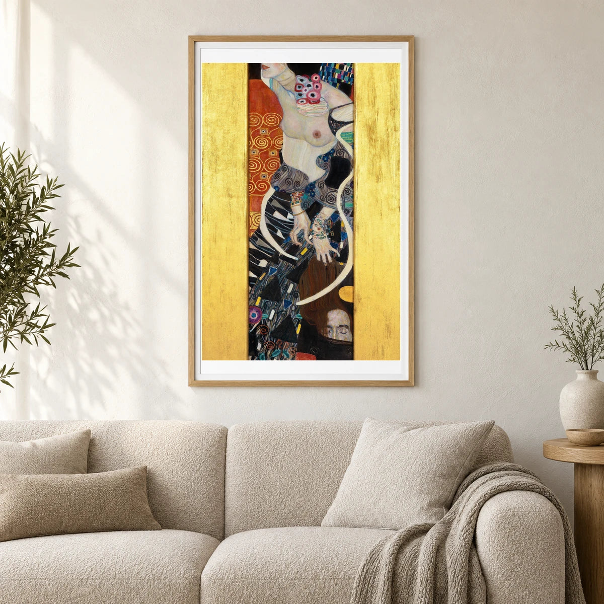 Judith Ii (salome) (1909) — Gustav Klimt shown in a styled interior