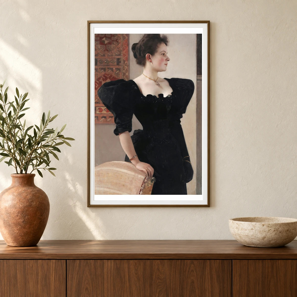 Portrait Of A Lady (marie Breunig) — Gustav Klimt shown in a styled interior