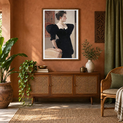 Portrait Of A Lady (marie Breunig) — Gustav Klimt shown in a styled interior