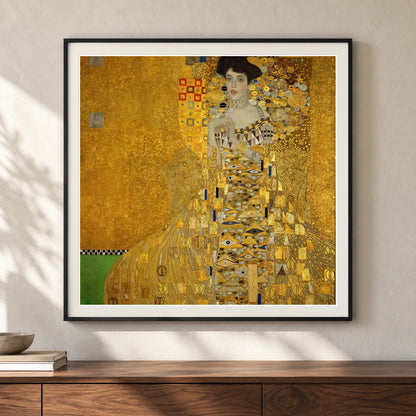 Portrait Of Adele Bloch Bauer I (1907) — Gustav Klimt shown in a styled interior