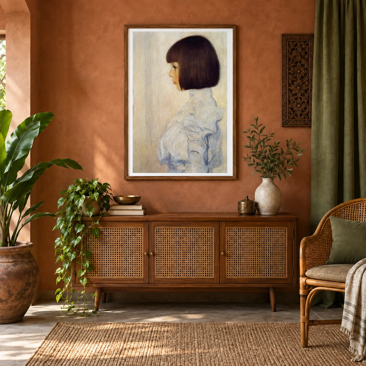 Portrait Of Helene Klimt — Gustav Klimt shown in a styled interior