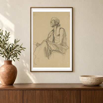 Seated Man Turned To The Left — Gustav Klimt shown in a styled interior