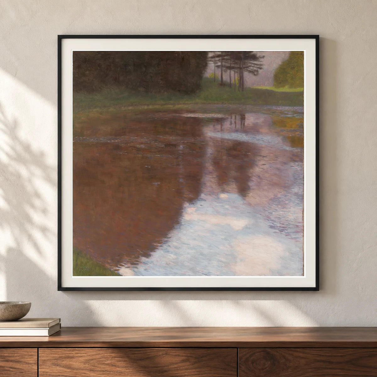 Tranquil Pond (egelsee Near Golling, Salzburg) — Gustav Klimt shown in a styled interior