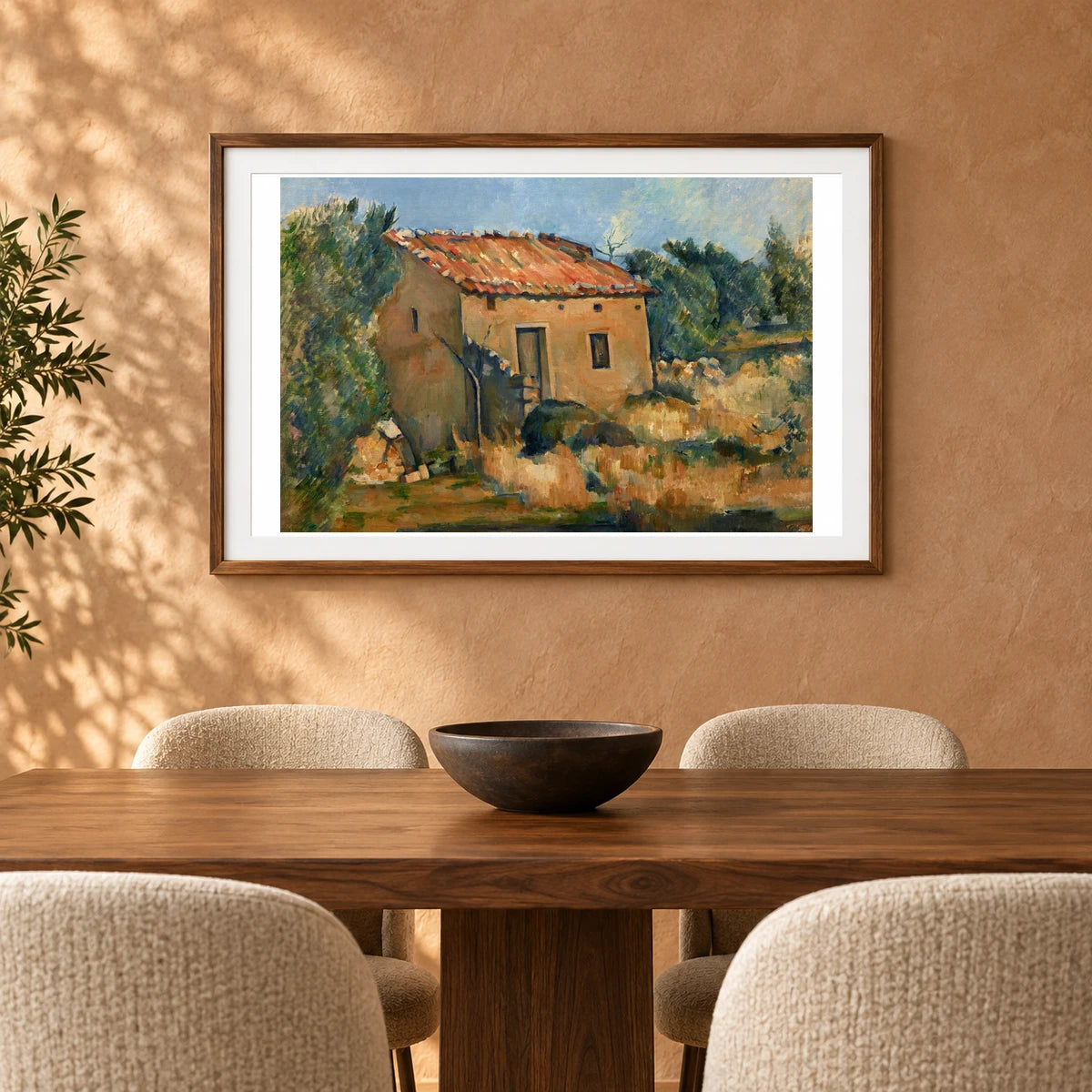 Abandoned House Near Aix En Provence (1885–1887) — Paul Cézanne shown in a styled interior