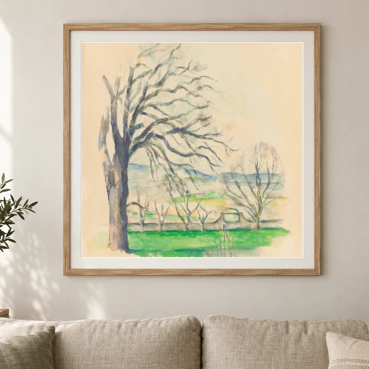 Arbre Dépouillé Au Jas De Bouffan — Paul Cézanne shown in a styled interior