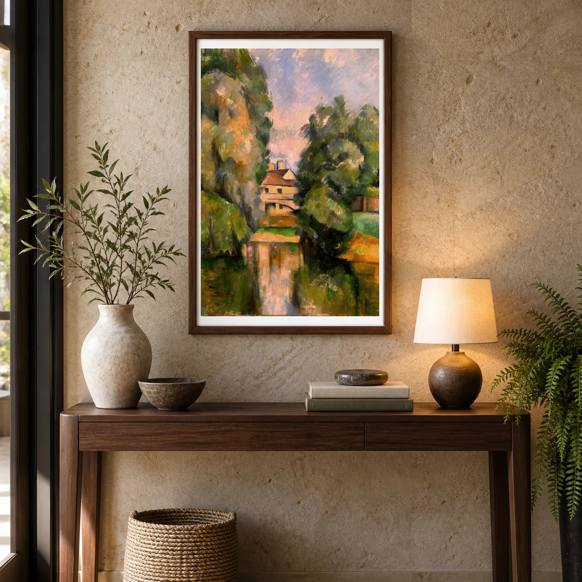 Country House By A River — Paul Cézanne shown in a styled interior