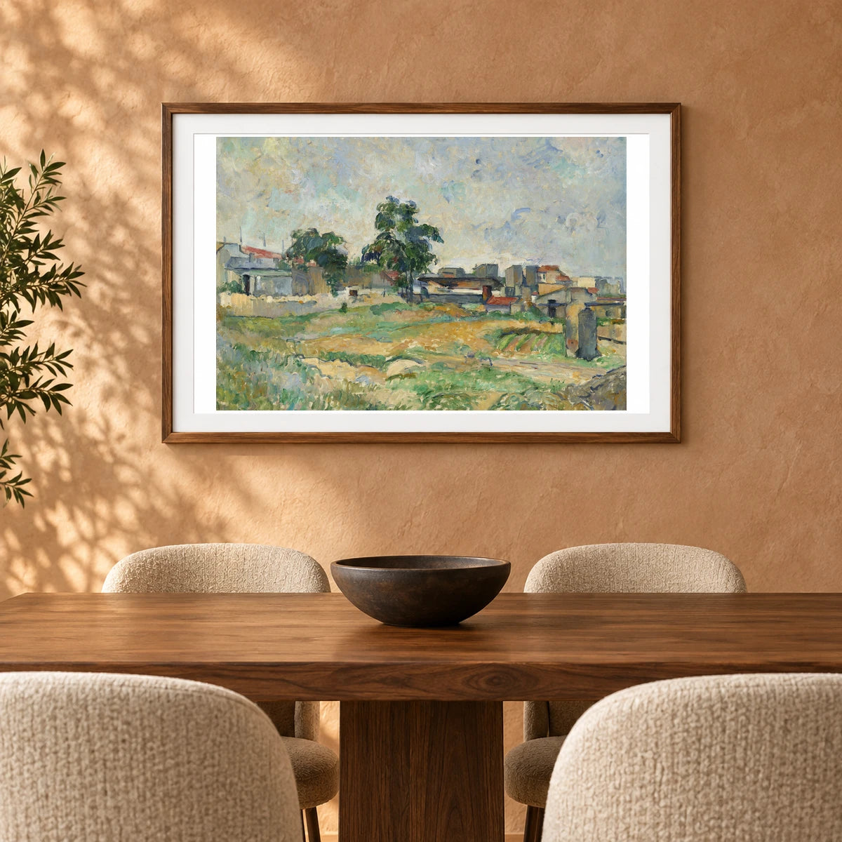 Landscape Near Paris (c. 1876) — Paul Cézanne shown in a styled interior