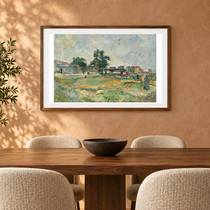 Landscape Near Paris (c. 1876) — Paul Cézanne shown in a styled interior