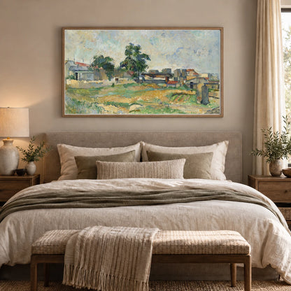 Landscape Near Paris (c. 1876) — Paul Cézanne shown in a styled interior