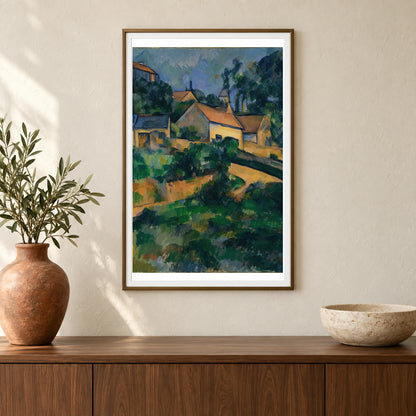 Turning Road At Montgeroult — Paul Cézanne shown in a styled interior