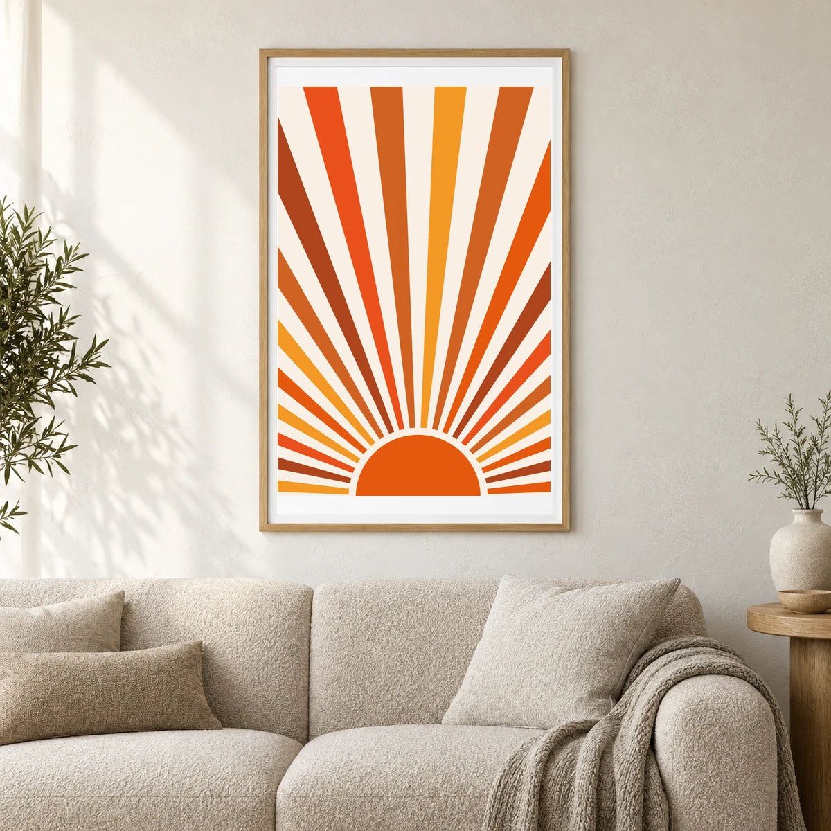 Abstract Art — Boho Abstract Prints shown in a styled interior