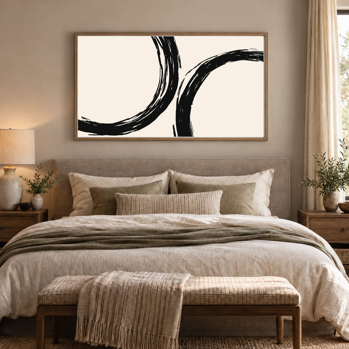 Boho Abstract Print II — Boho Abstract Prints shown in a styled interior