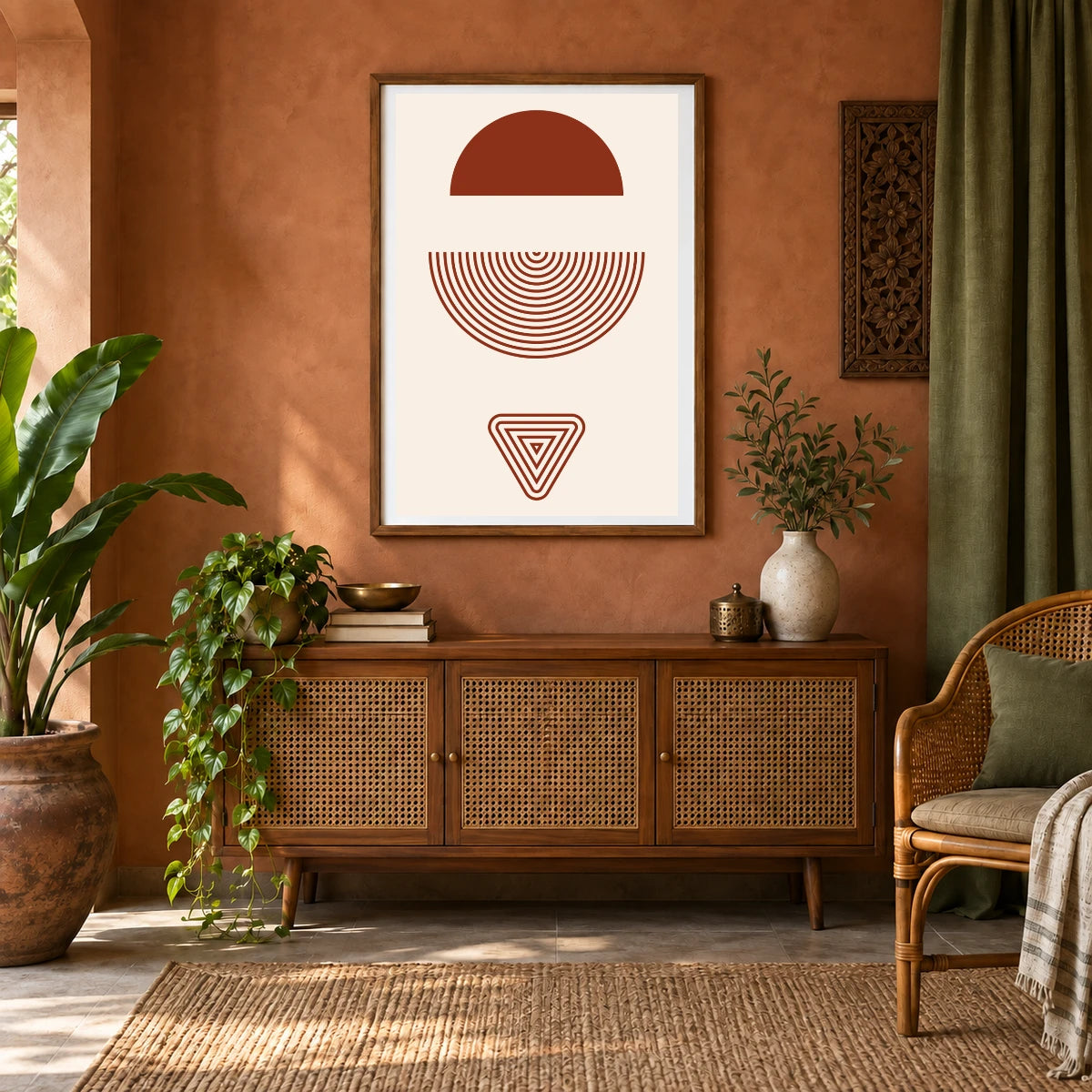 Boho Abstract Print IV — Boho Abstract Prints shown in a styled interior