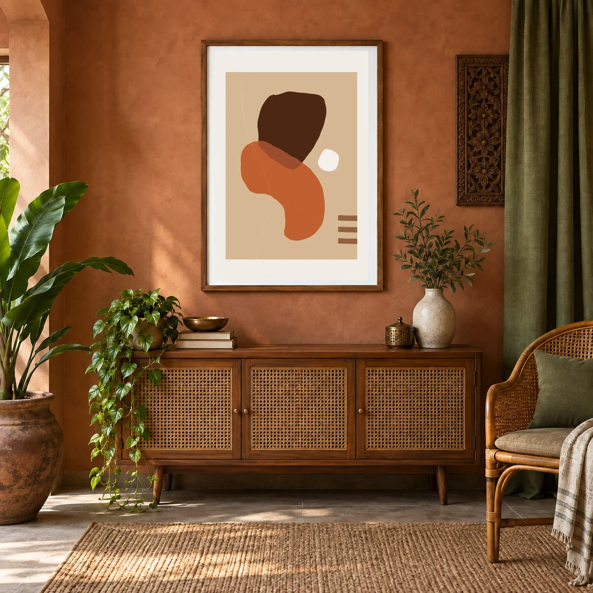 Boho Abstract Print VII — Boho Abstract Prints shown in a styled interior