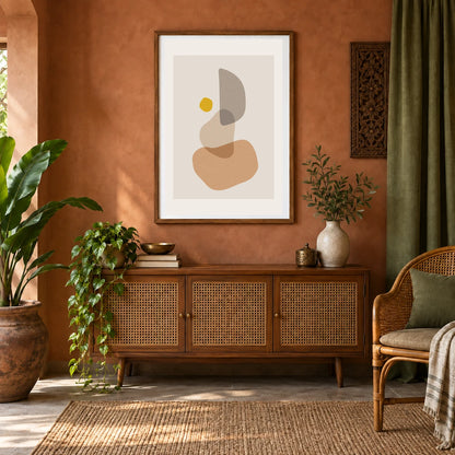 Boho Abstract Print IX — Boho Abstract Prints shown in a styled interior