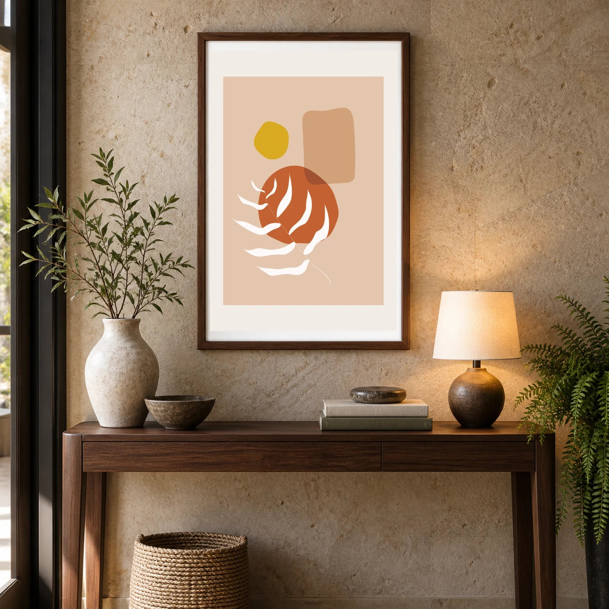 Boho Abstract Print X — Boho Abstract Prints shown in a styled interior