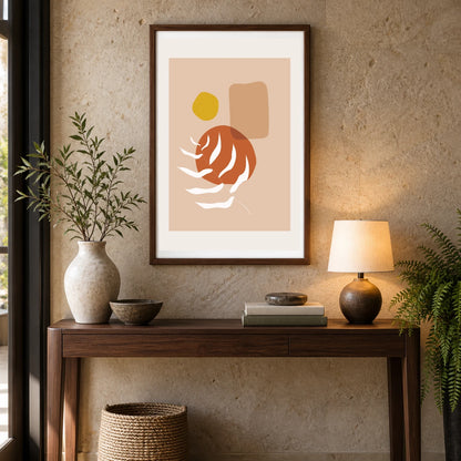 Boho Abstract Print X — Boho Abstract Prints shown in a styled interior