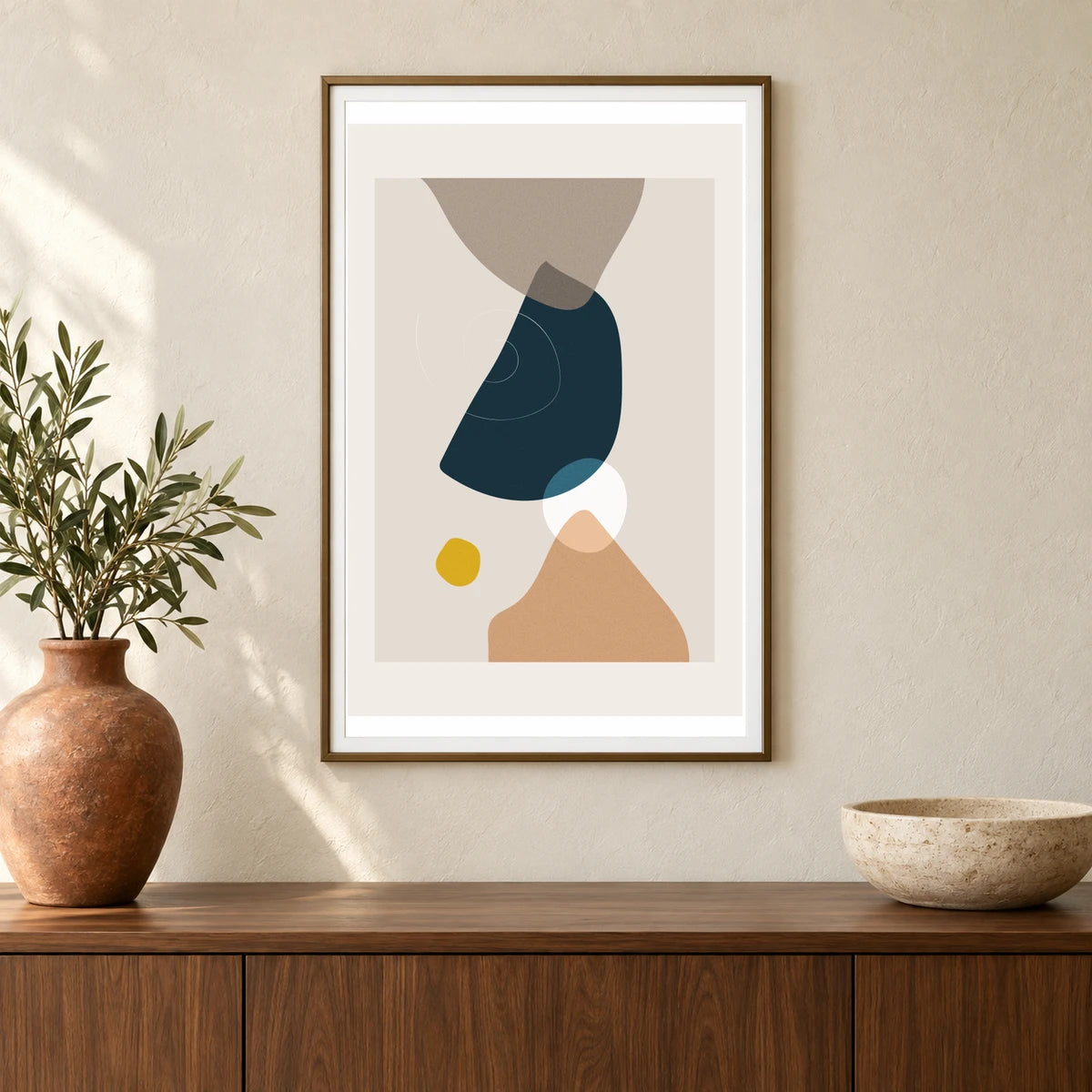 Boho Abstract Print XI — Boho Abstract Prints shown in a styled interior