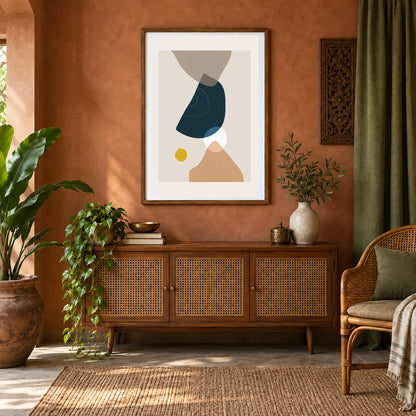 Boho Abstract Print XI — Boho Abstract Prints shown in a styled interior