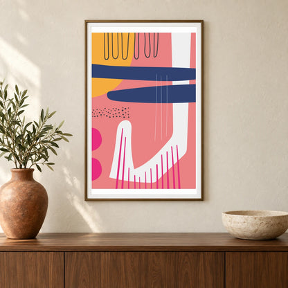 Boho Abstract Print XIV — Boho Abstract Prints shown in a styled interior