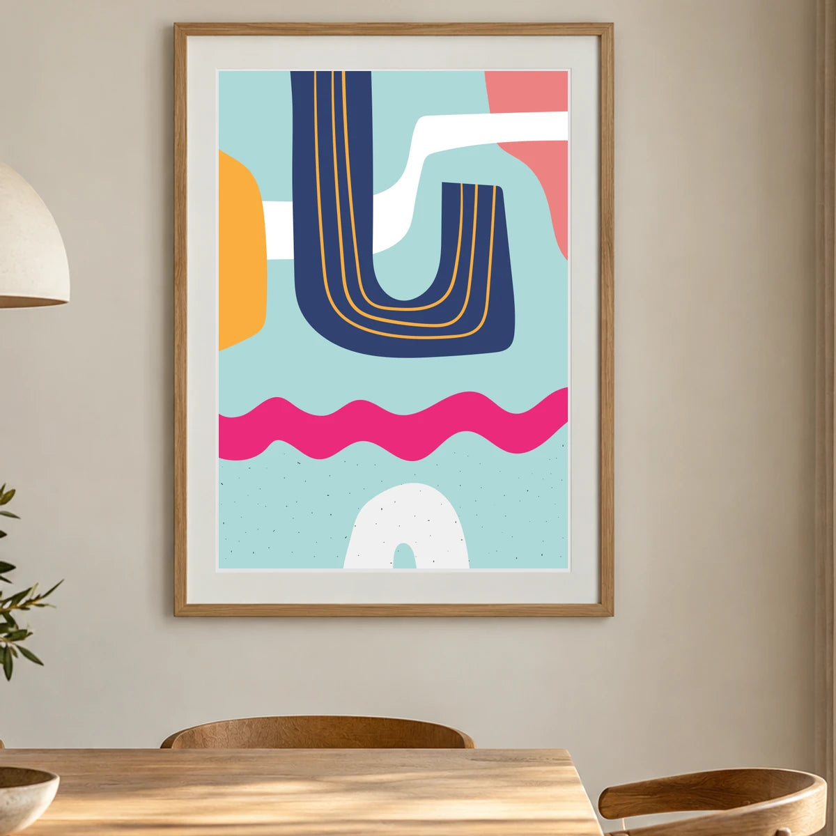 Boho Abstract Print XV — Boho Abstract Prints shown in a styled interior