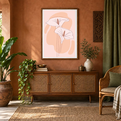 Boho Abstract Print XVII — Boho Abstract Prints shown in a styled interior
