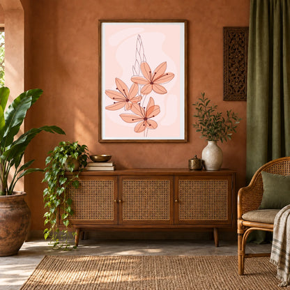 Boho Abstract Print XVIII — Boho Abstract Prints shown in a styled interior
