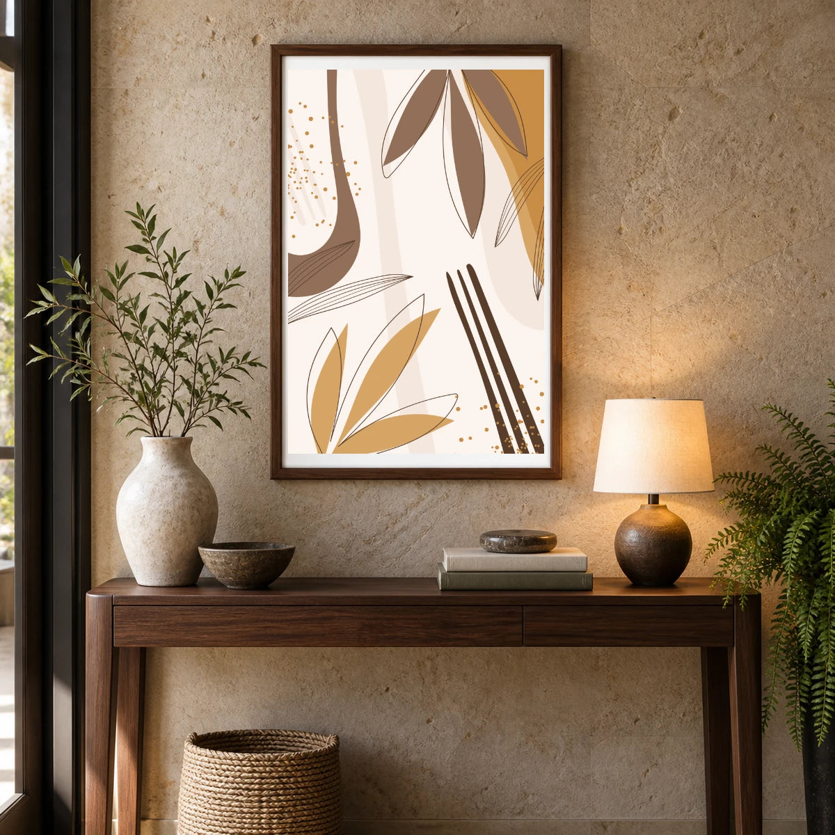 Boho Abstract Print XIX — Boho Abstract Prints shown in a styled interior