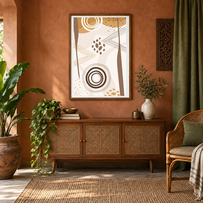 Boho Abstract Print XX — Boho Abstract Prints shown in a styled interior