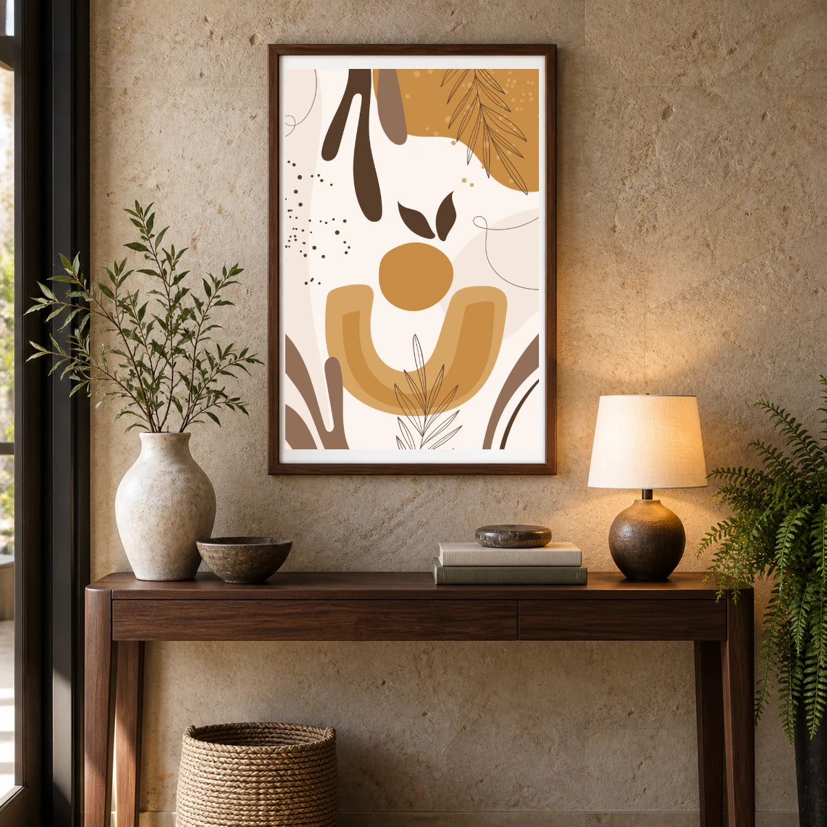 Boho Abstract Print XXI — Boho Abstract Prints shown in a styled interior