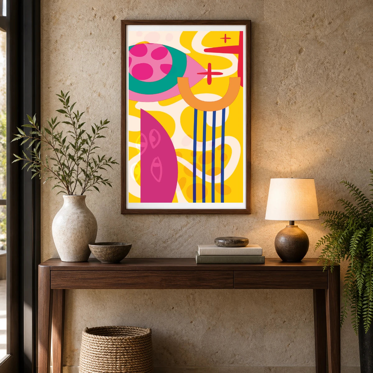 Boho Abstract Print XXII — Boho Abstract Prints shown in a styled interior