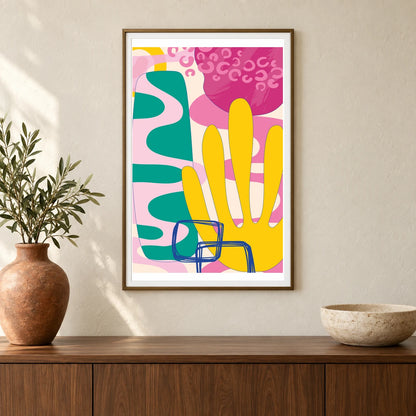 Boho Abstract Print XXV — Boho Abstract Prints shown in a styled interior