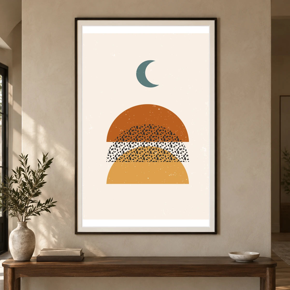 Boho Abstract Print XXVI — Boho Abstract Prints shown in a styled interior