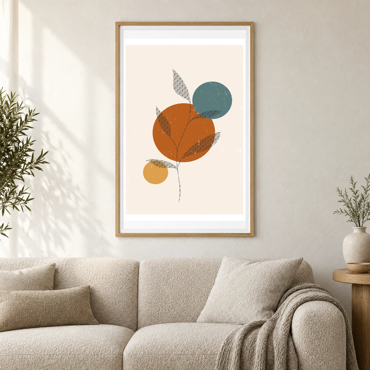 Boho Abstract Print XXVIII — Boho Abstract Prints shown in a styled interior