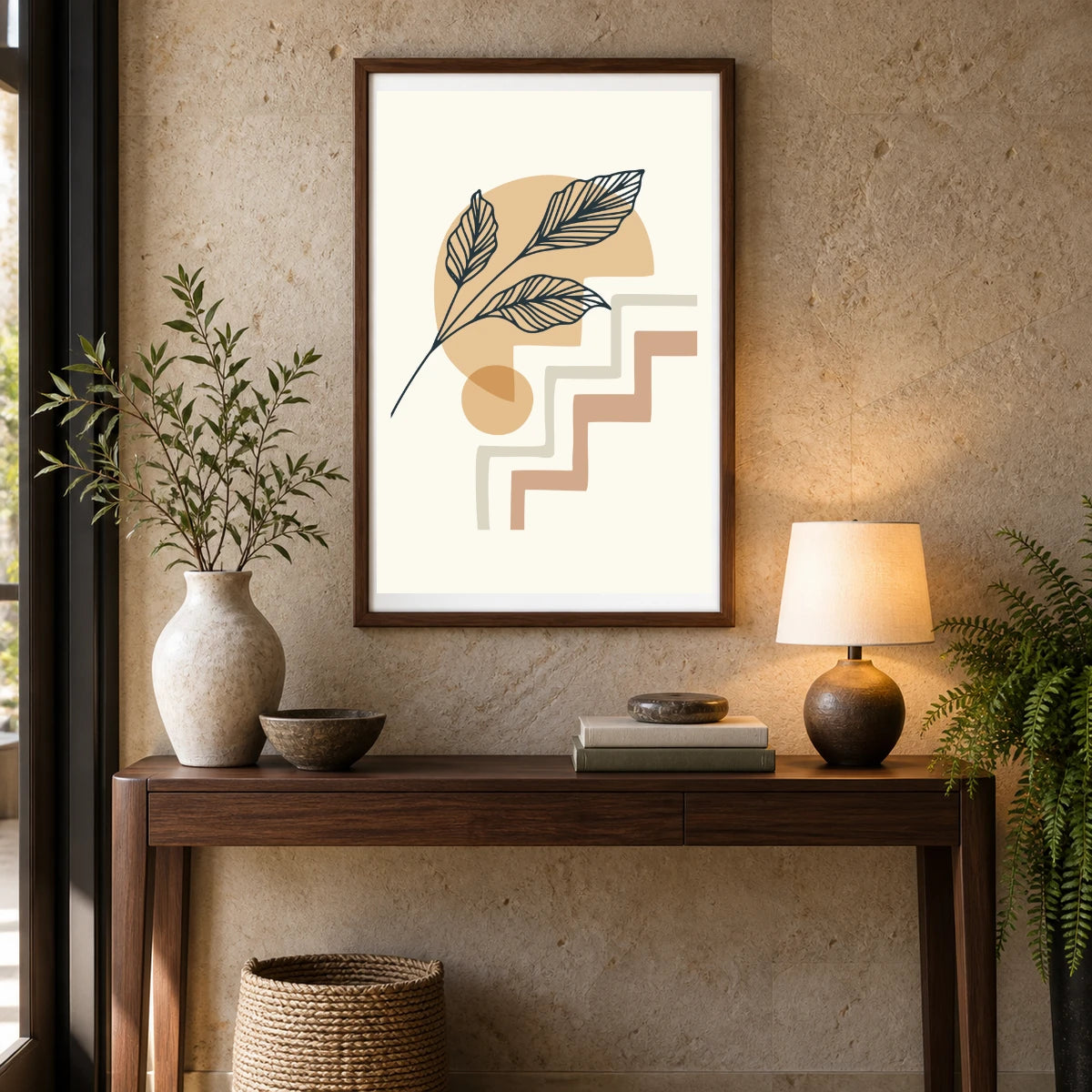 Boho Abstract Print XXIX — Boho Abstract Prints shown in a styled interior
