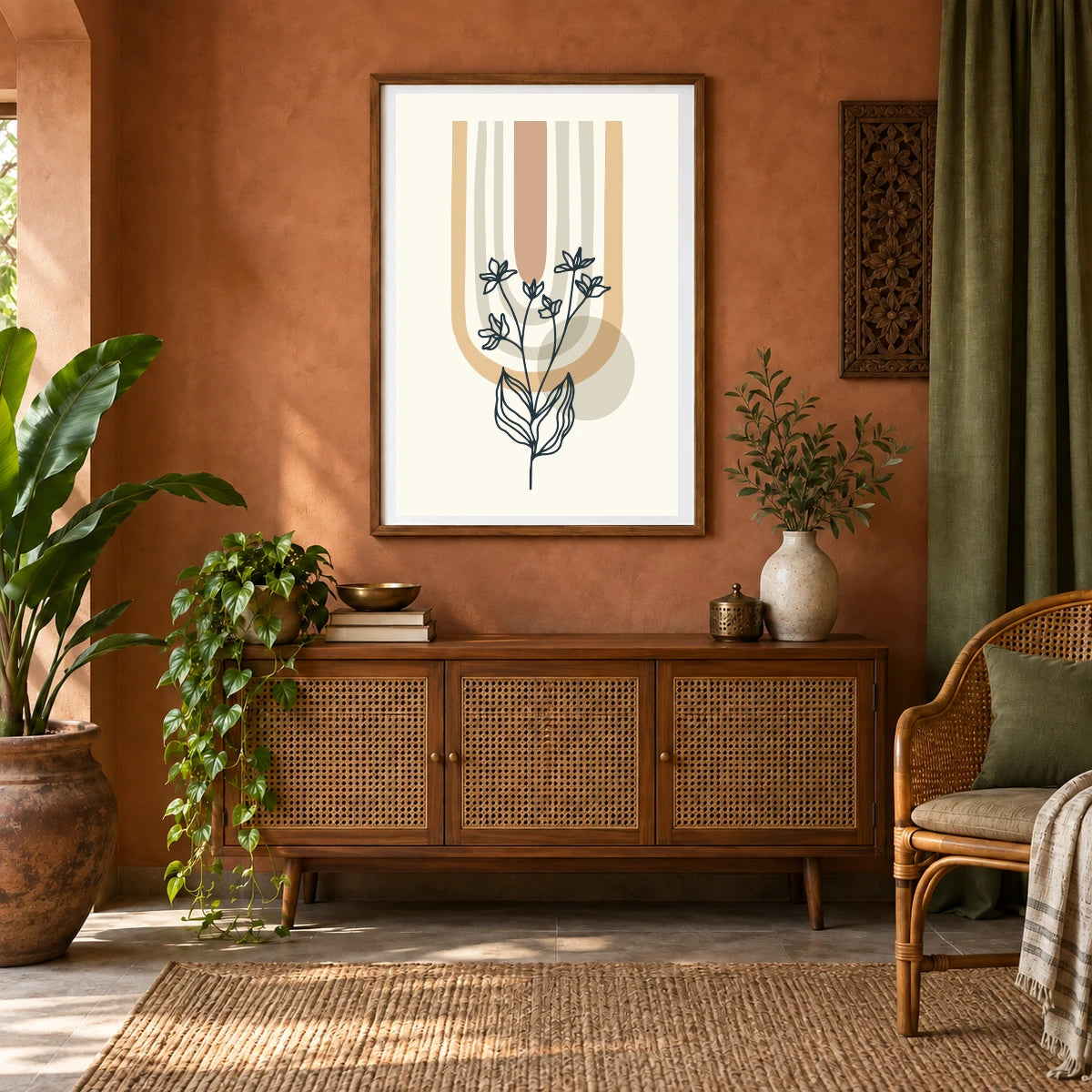 Boho Abstract Print XXX — Boho Abstract Prints shown in a styled interior