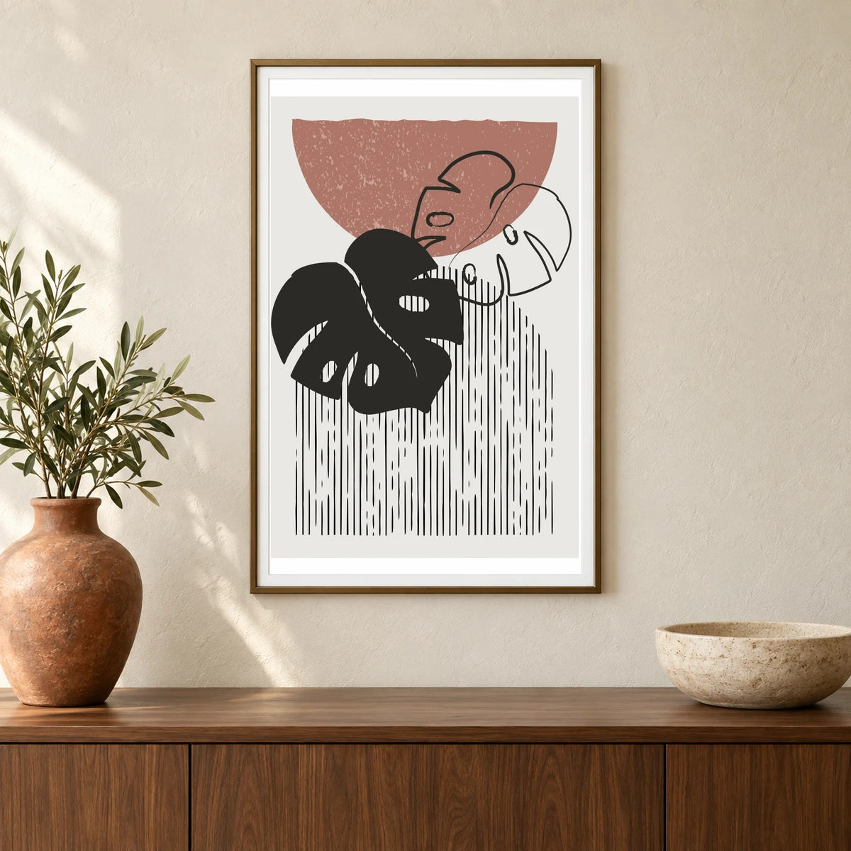 Boho Abstract Print XXXV — Boho Abstract Prints shown in a styled interior