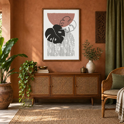Boho Abstract Print XXXV — Boho Abstract Prints shown in a styled interior