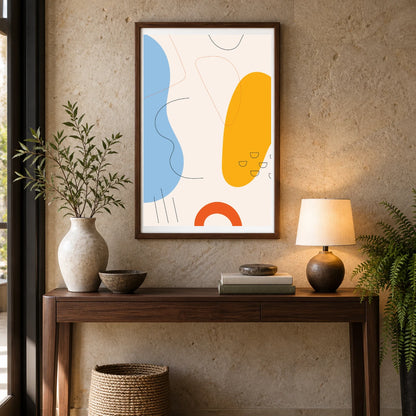 Boho Abstract Print XXXVI — Boho Abstract Prints shown in a styled interior