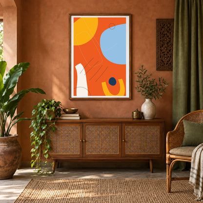 Boho Abstract Print XXXVII — Boho Abstract Prints shown in a styled interior