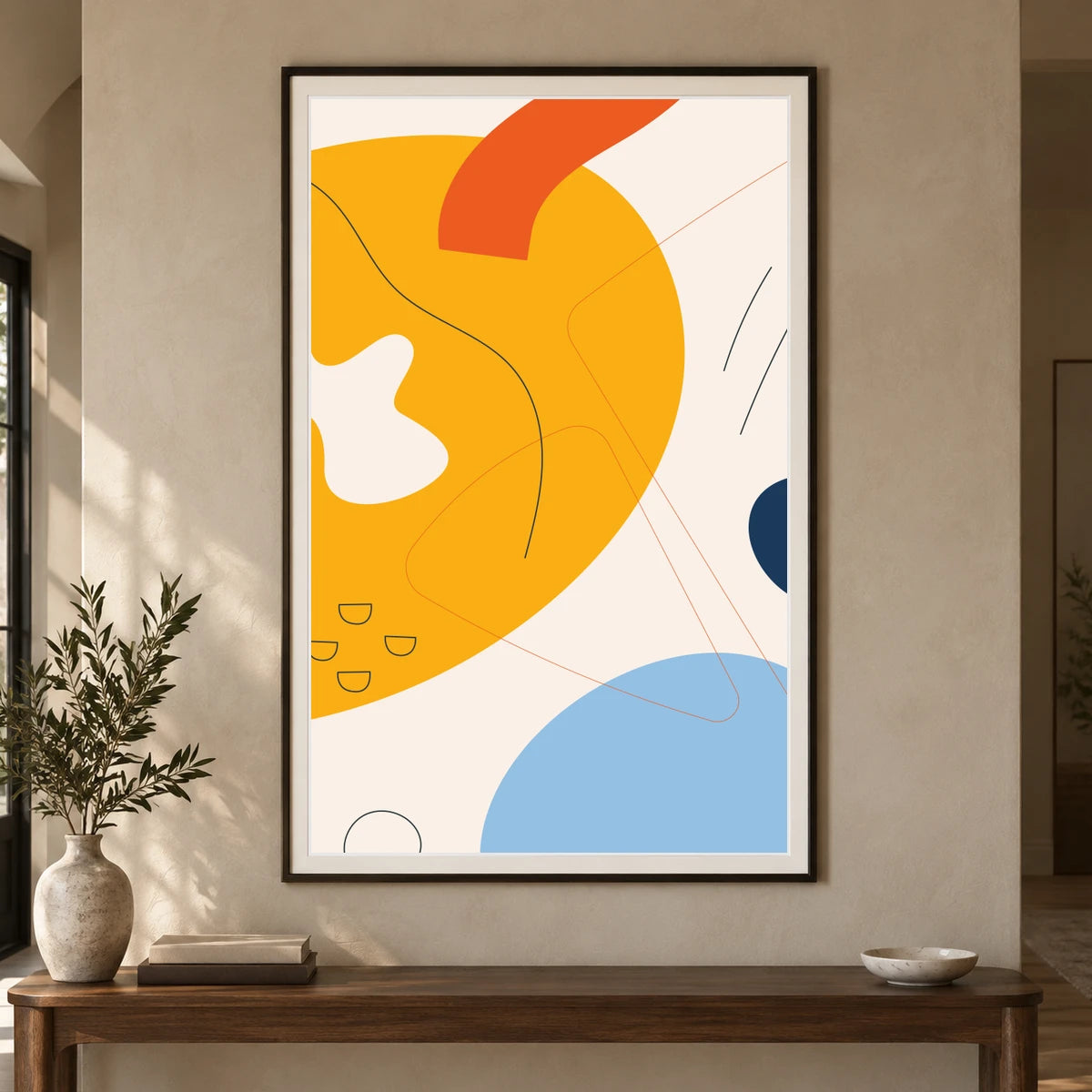 Boho Abstract Print XXXVIII — Boho Abstract Prints shown in a styled interior