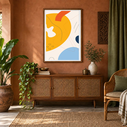 Boho Abstract Print XXXVIII — Boho Abstract Prints shown in a styled interior
