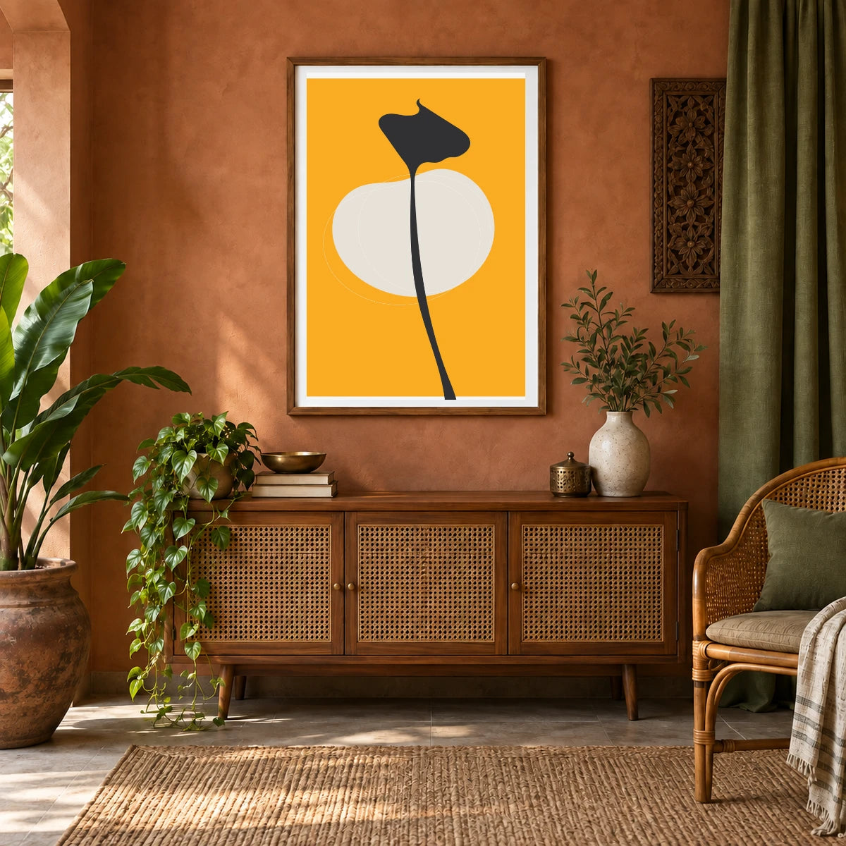 Boho Abstract Print XXXIX — Boho Abstract Prints shown in a styled interior