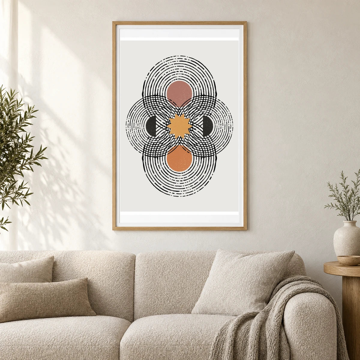 Boho Abstract Print XLI — Boho Abstract Prints shown in a styled interior