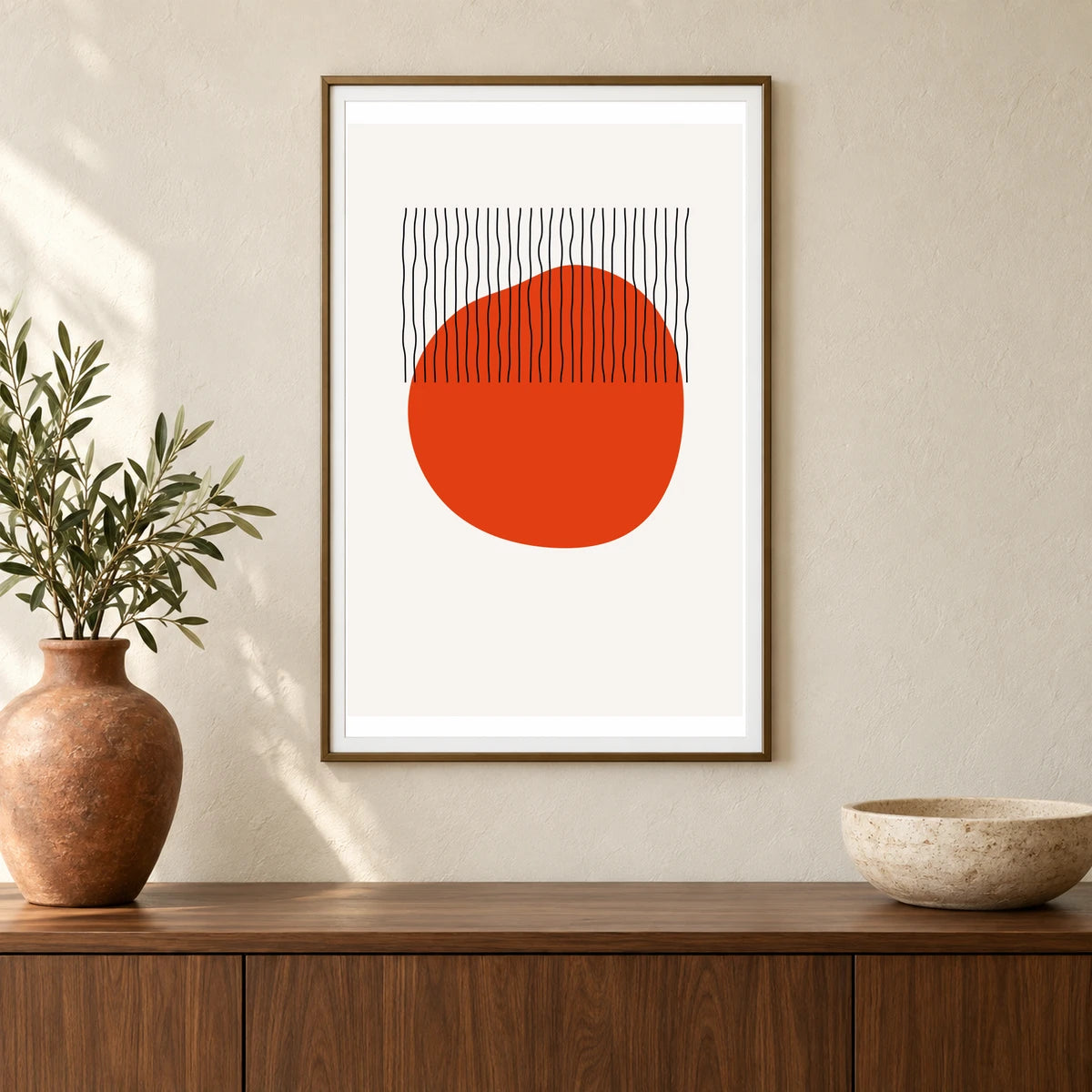 Boho Abstract Print XLVII — Boho Abstract Prints shown in a styled interior