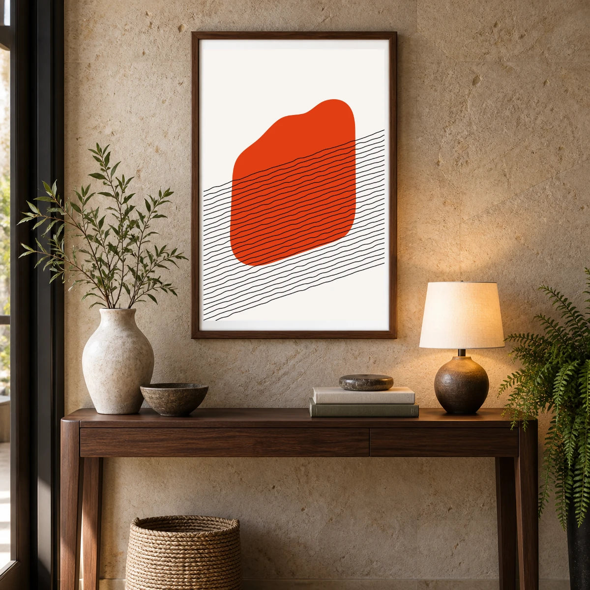 Boho Abstract Print XLIX — Boho Abstract Prints shown in a styled interior