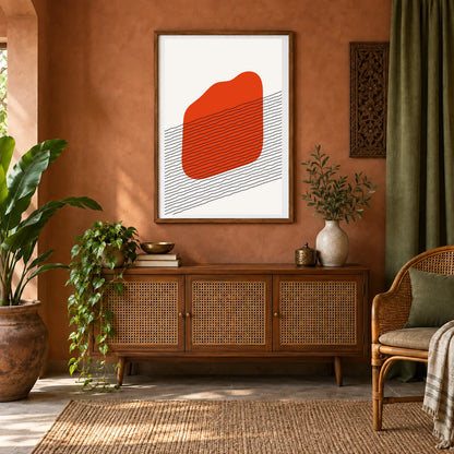 Boho Abstract Print XLIX — Boho Abstract Prints shown in a styled interior