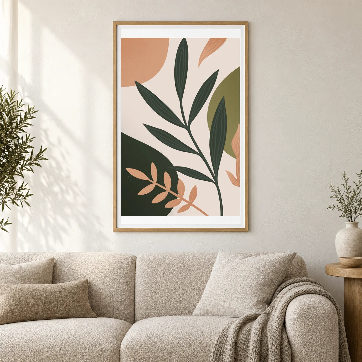 Boho Abstract Print L — Boho Abstract Prints shown in a styled interior