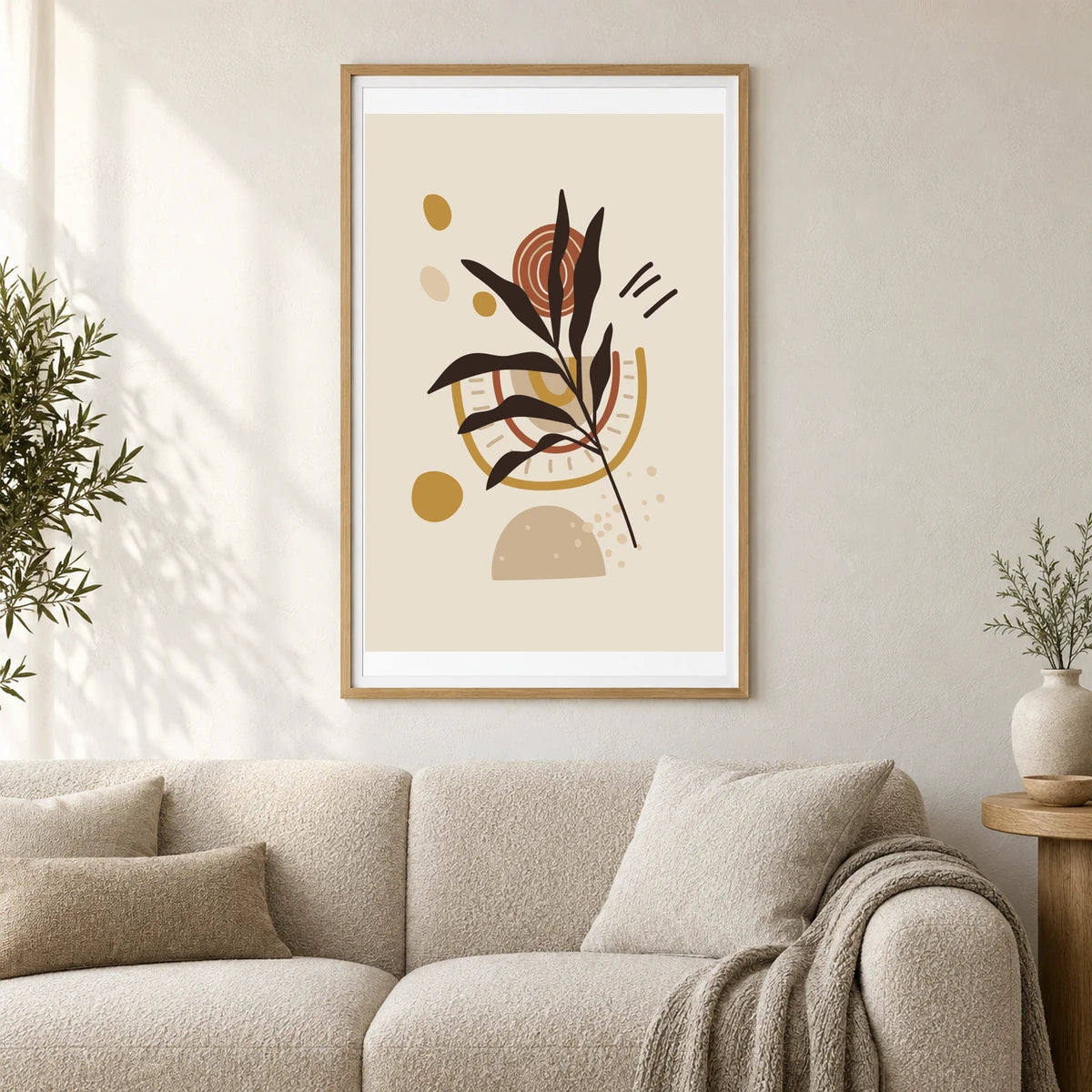 Boho Abstract Print LIII — Boho Abstract Prints shown in a styled interior